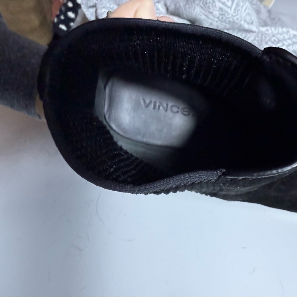 Vince black boots Women's 7.5 shoes Ilona Pull-On High-Top Sneakers - Picture 11 of 13